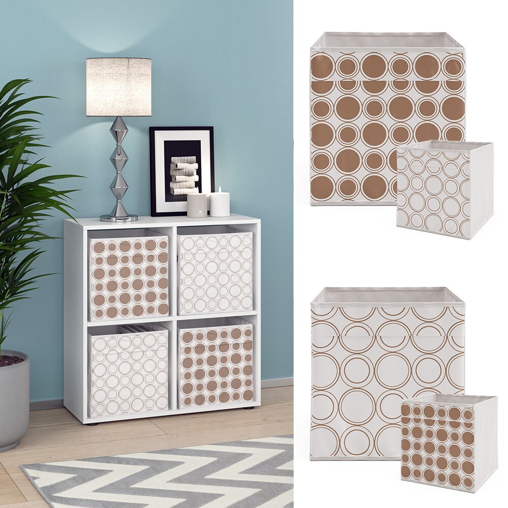 Vicco Raumteiler Würfelregal Standregal Tetra Weiß Faltbox Wohnzimmer Regal 73x72 cm modern Ablage 4 Fächer Dekoregal Ordnerregal Aufbewahrung