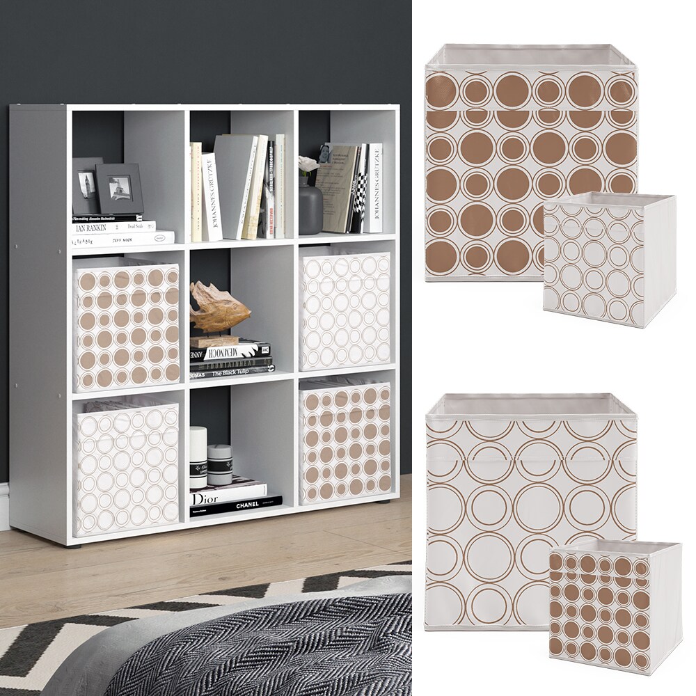 Vicco Raumteiler W&uuml;rfelregal Standregal Nove Wei&szlig; Faltbox Wohnzimmer Regal 104x108 cm modern Ablage 9 F&auml;cher Dekoregal Ordnerregal Aufbewahrung - Bild 1