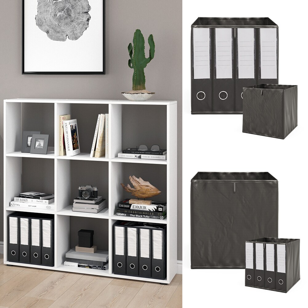 Vicco Raumteiler W&uuml;rfelregal Standregal Nove Wei&szlig; Faltbox Wohnzimmer Regal 104x108 cm modern Ablage 9 F&auml;cher Dekoregal Ordnerregal Aufbewahrung - Bild 1