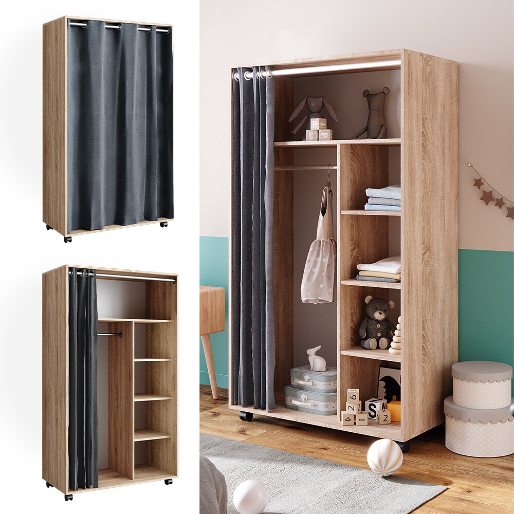 Vicco mobiler Kleiderschrank Dielenschrank Garderobe Doros Sonoma modern 100x168 cm offen rollbar - Bild 1