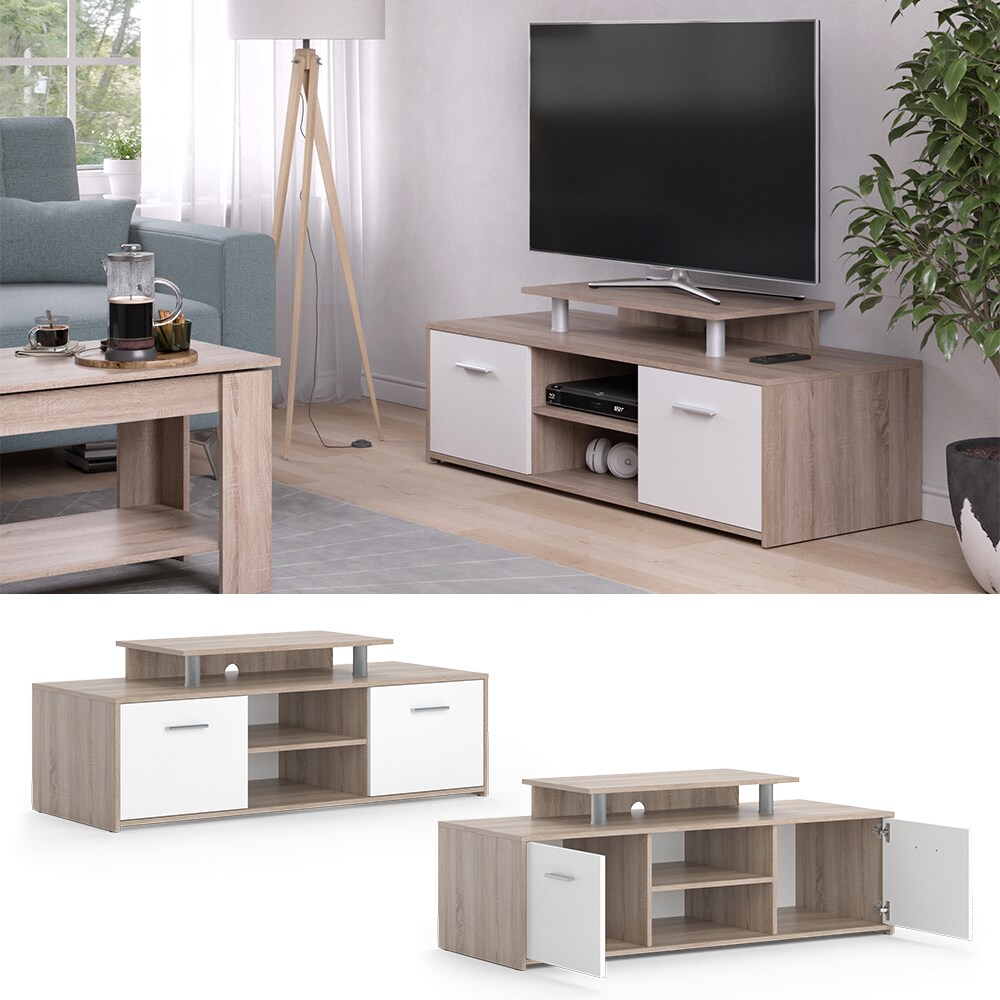 Vicco TV-Regal Fernsehregal Lowboard Lux Wohnzimmer Regal 136x51 cm modern Ablage Fach T&uuml;r Empore TV-Tisch Fernsehtisch Fernseher - Bild 1