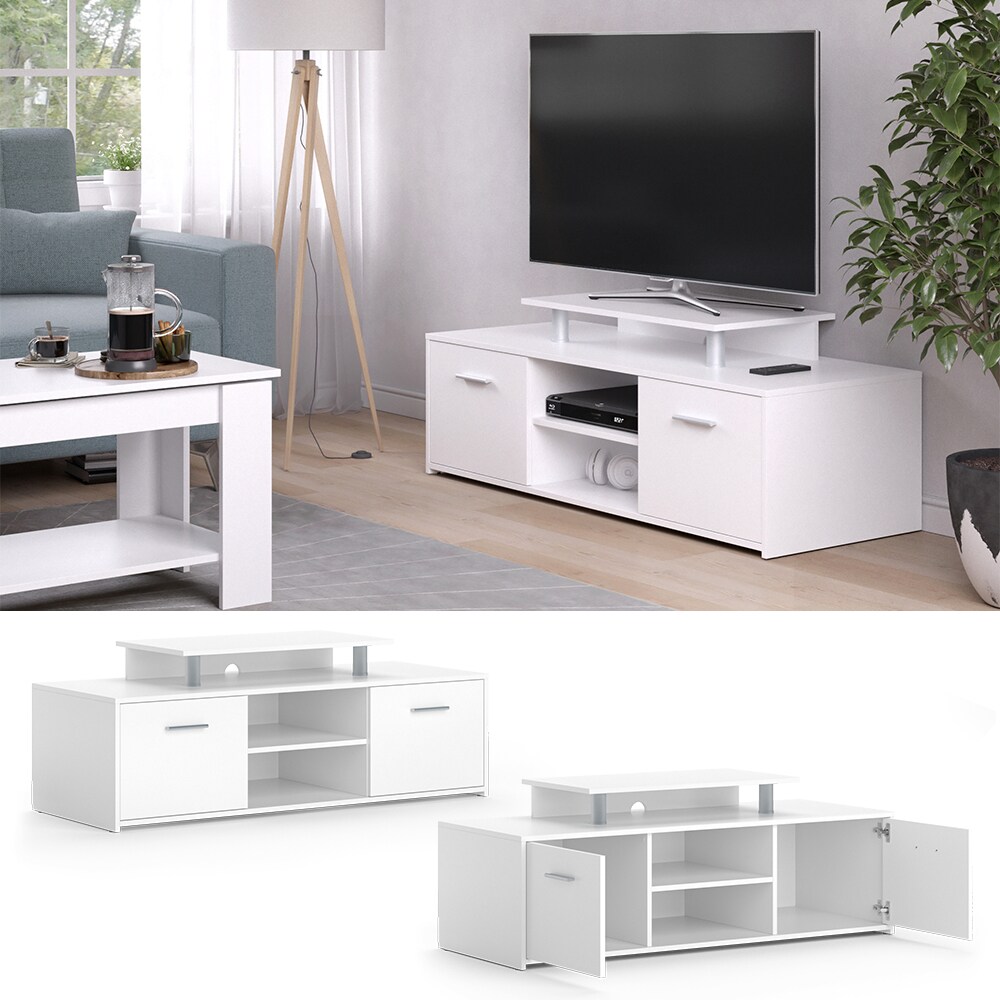 Vicco TV-Regal Fernsehregal Lowboard Lux Wohnzimmer Regal 136x51 cm modern Ablage Fach T&uuml;r Empore TV-Tisch Fernsehtisch Fernseher - Bild 1