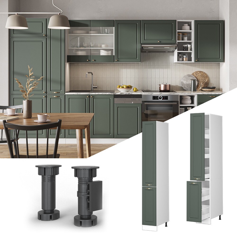 Vicco Apothekerhochschrank K&uuml;chenschrank K&uuml;chenm&ouml;bel Fame-Line Wei&szlig; Gr&uuml;n-Gold Landhaus 30 cm K&uuml;che Einbauk&uuml;che Einsch&uuml;be Aufbewahrung K&uuml;chenzeile - Bild 1