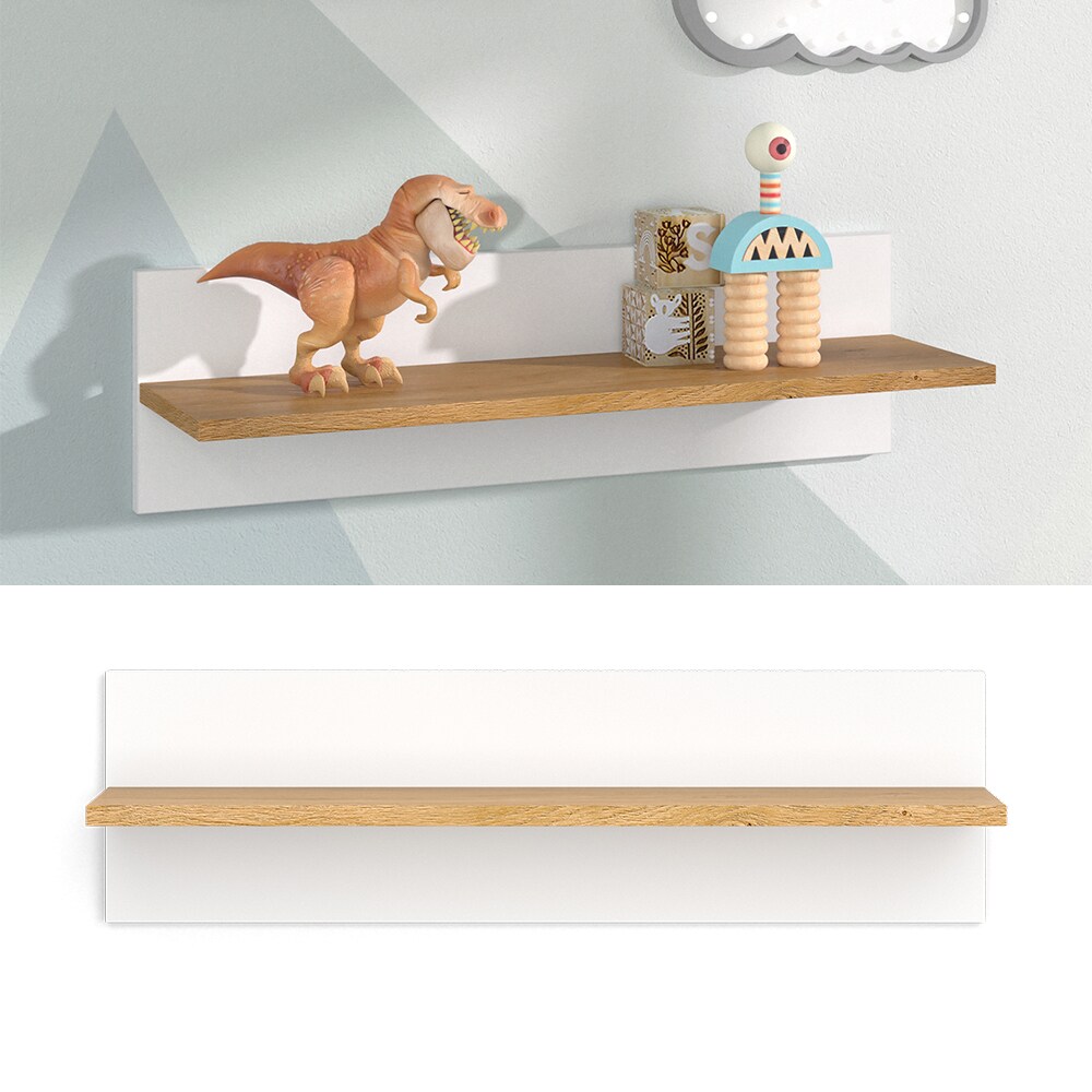 VitaliSpa Wandregal Hängeregal Ablageregal Malia Weiß Eiche modern 70×20 cm Kinderzimmer Regal Babyzimmerregal Kindermöbel Babymöbel Ablage Aufbewahrung | 04066731161201