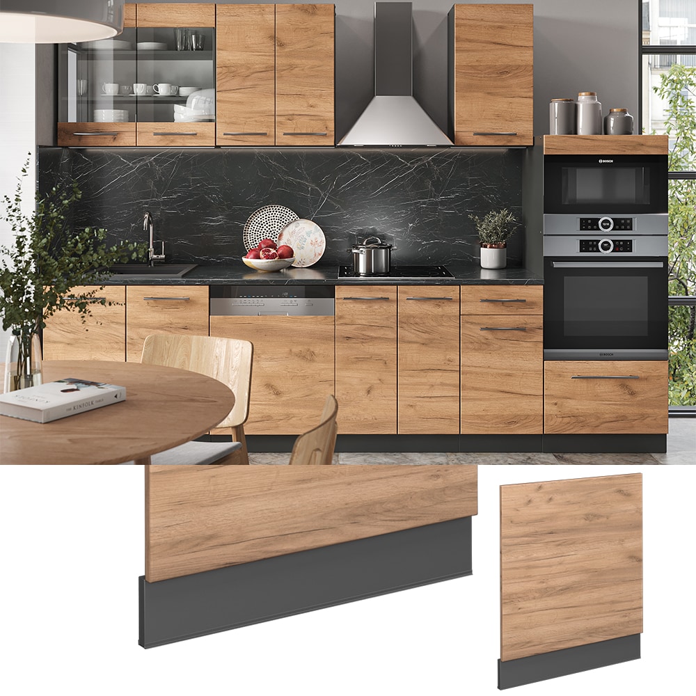 Vicco Geschirrsp&uuml;lerblende K&uuml;chenschrank K&uuml;chenm&ouml;bel Fame-Line Anthrazit Eiche modern 60 cm K&uuml;che Einbauk&uuml;che Geschirrsp&uuml;ler Blende K&uuml;chenzeile - Bild 1
