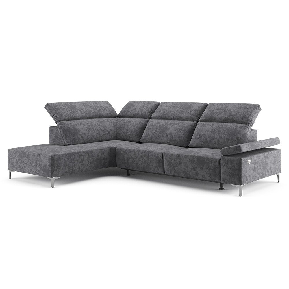 VitaliSpa Ecksofa Loungesofa Boxspringsofa James Anthrazit Relaxfunktion 218x86 cm modern Wohnzimmer Sofa Wohnzimmercouch Loungeecke Polstereckcouch Taschenfederkern USB-Anschluss Fu&szlig;teil ausfahrbar - Bild 1