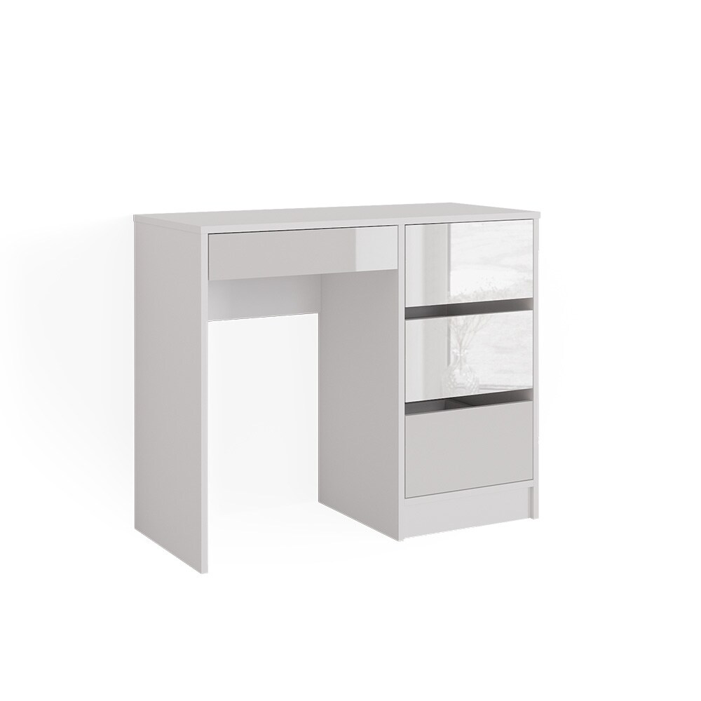 Vicco Schminktisch Frisiertisch Frisierkommode Sherry Wei&szlig; 90x75 cm modern Schlafzimmer Kommode Schublade Ablage Aufbewahrung Kosmetiktisch Make-Up-Tisch Hochglanz - Bild 1