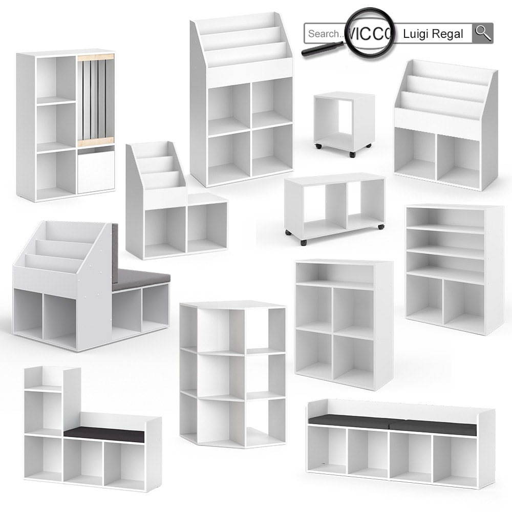 Vicco Sitzbank Kinderzimmerbank Kinderregal Luigi Weiß 142x53 cm modern Kinderzimmer Regal Aufbewahrungsregal Bücherregal Lesebank Spielzeugaufbewahrung Organizer Regal-Bank-Kombi 4 Fächer online kaufen bei Netto