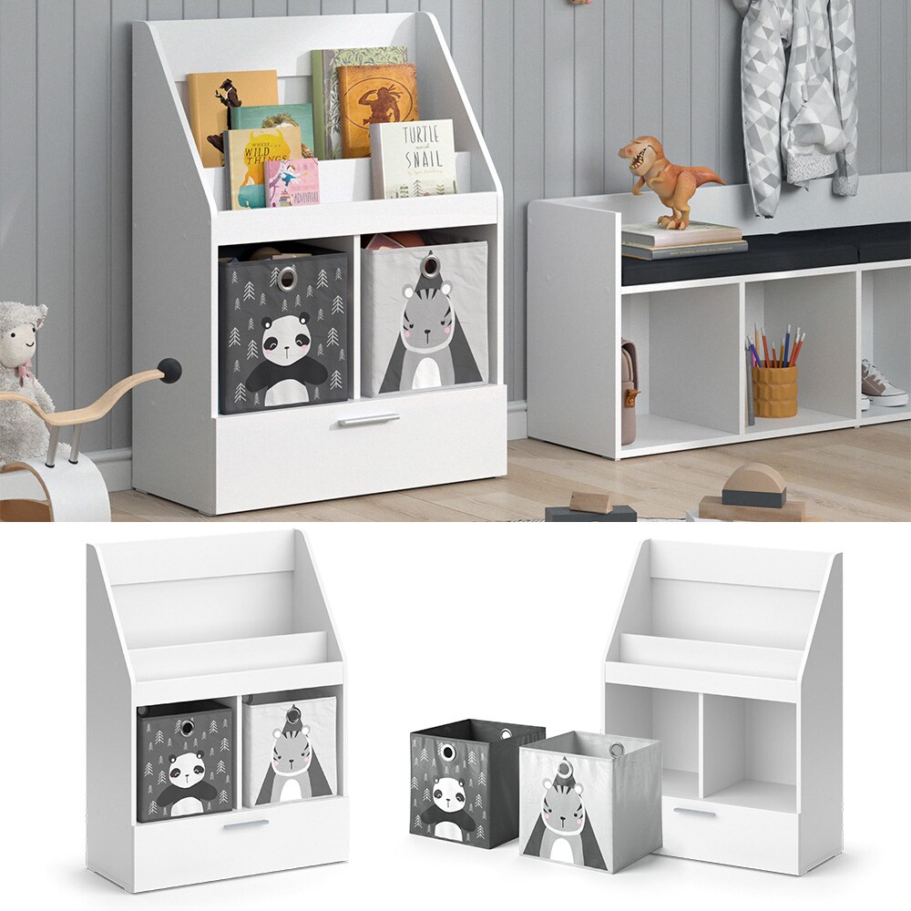 Vicco Kinderregal Bücherregal Wandregal Luigi Weiß 72×96 cm modern Kinderzimmer Regal Spielzeugregal Dekoregal Standregal Aufbewahrungsregal Würfelregal Schublade Ablage Fach freistehend Faltbox | 04066731226962