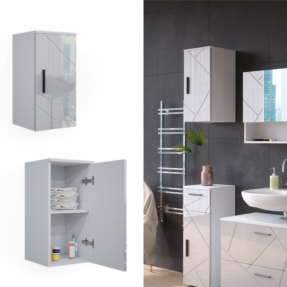Vicco Hängeschrank Badschrank Badezimmermöbel Irma Weiß Hochglanz modern 30×59 cm Badezimmer Schrank Badmöbel Schranktür Schrankfach Einlegeboden Ablagefach Aufbewahrung | 04066731227549