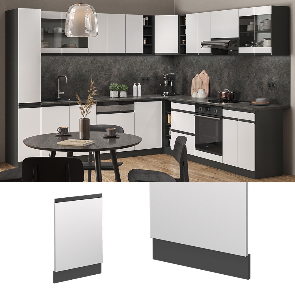 Vicco Geschirrsp&uuml;lerblende K&uuml;chenschrank K&uuml;chenm&ouml;bel R-Line J-Shape Anthrazit Wei&szlig; 45 cm modern - Bild 1