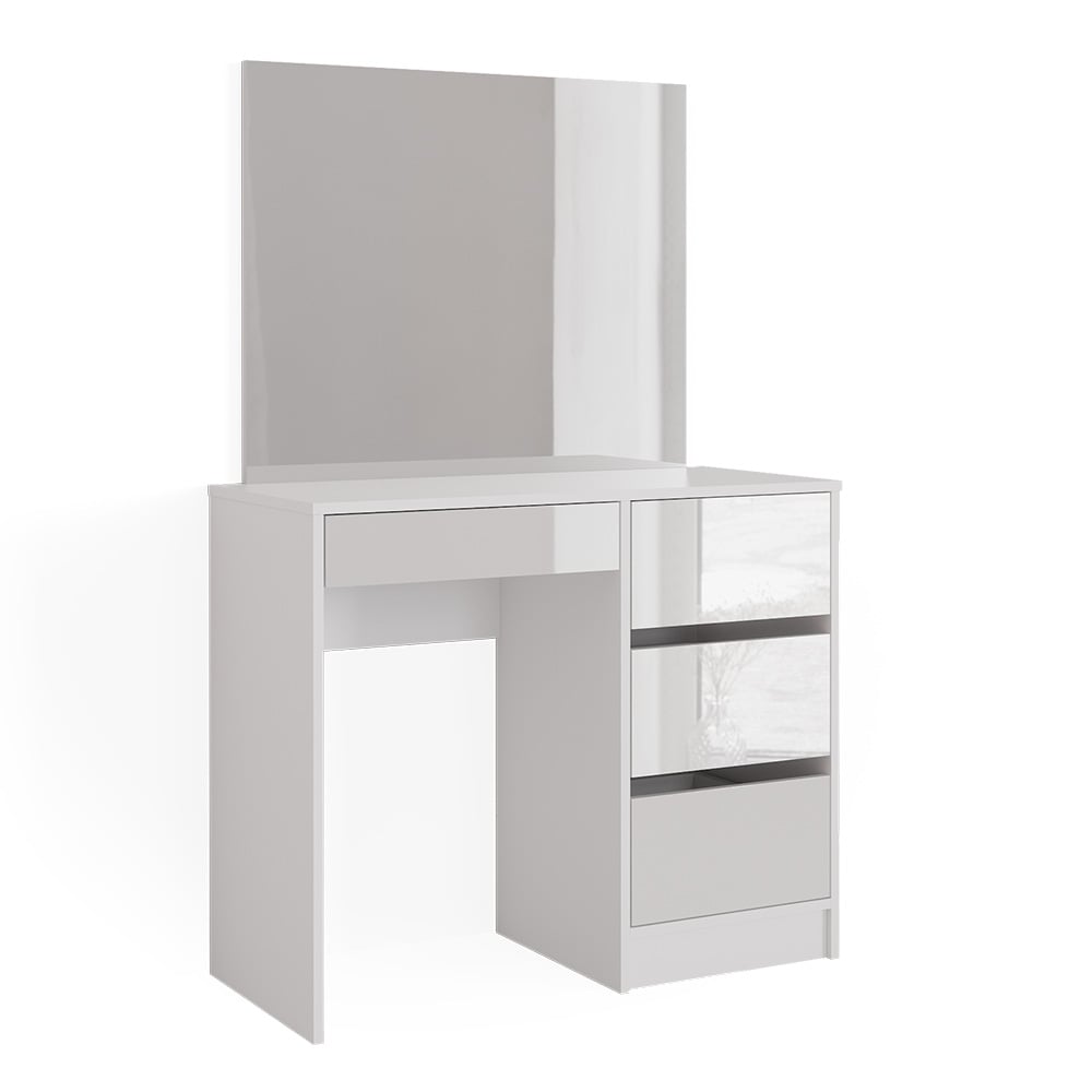 Vicco Schminktisch Frisiertisch Frisierkommode Sherry Wei&szlig; Schminkspiegel 90x75 cm modern Schlafzimmer Kommode Schublade Ablage Aufbewahrung Kosmetiktisch Make-Up-Tisch Hochglanz - Bild 1