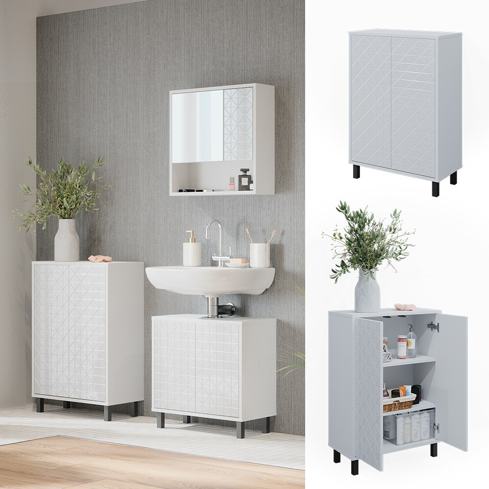 Vicco Badschrank Agasta f&uuml;r Badezimmer 3 Regalf&auml;cher, breiter Badezimmerschrank - Bild 1