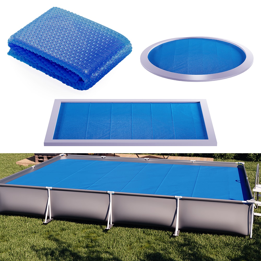 OK-Living Eckige Solarfolie Pool blau, Solarabdeckplane 600x400 cm - Bild 1