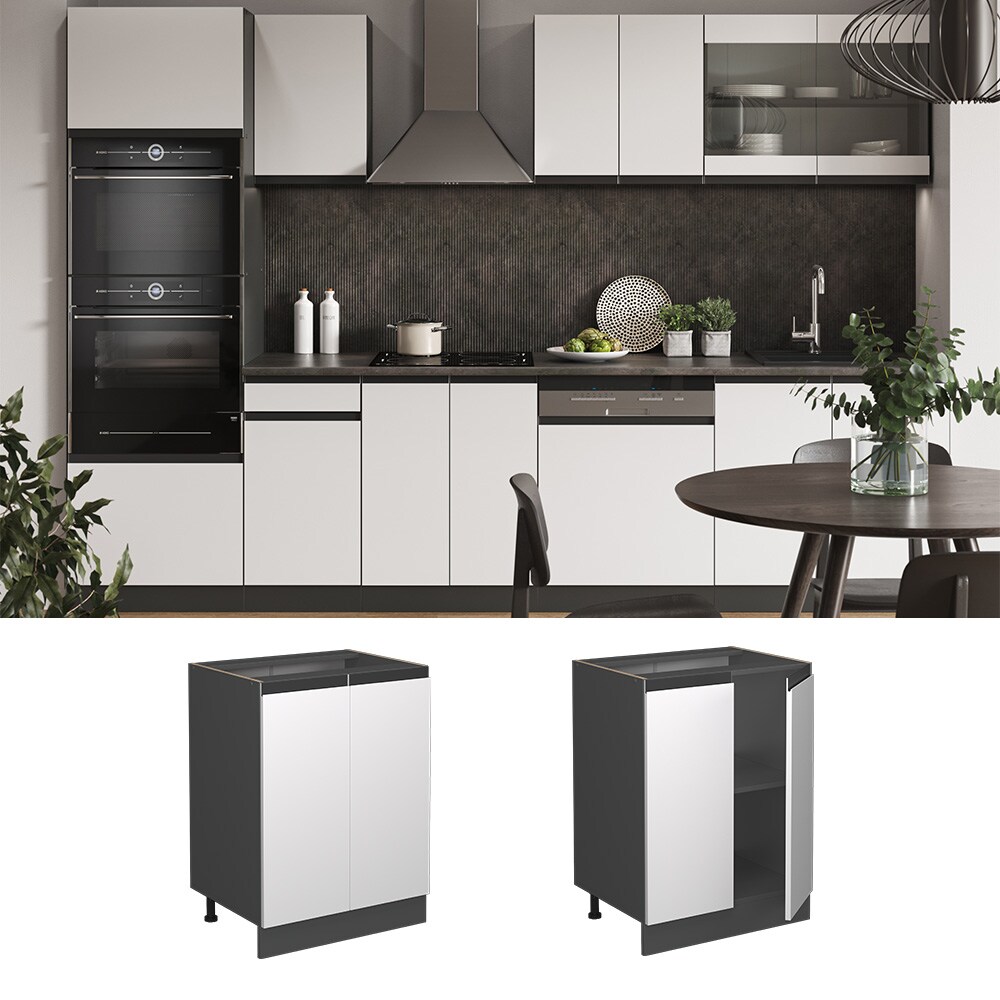 Vicco Unterschrank Küchenschrank Küchenmöbel R-Line J-Shape Anthrazit Weiß 60 cm modern