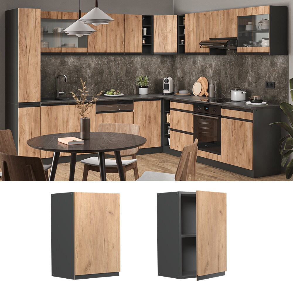 Vicco Hängeschrank Küchenschrank Küchenmöbel R-Line J-Shape Anthrazit Eiche 40 cm modern