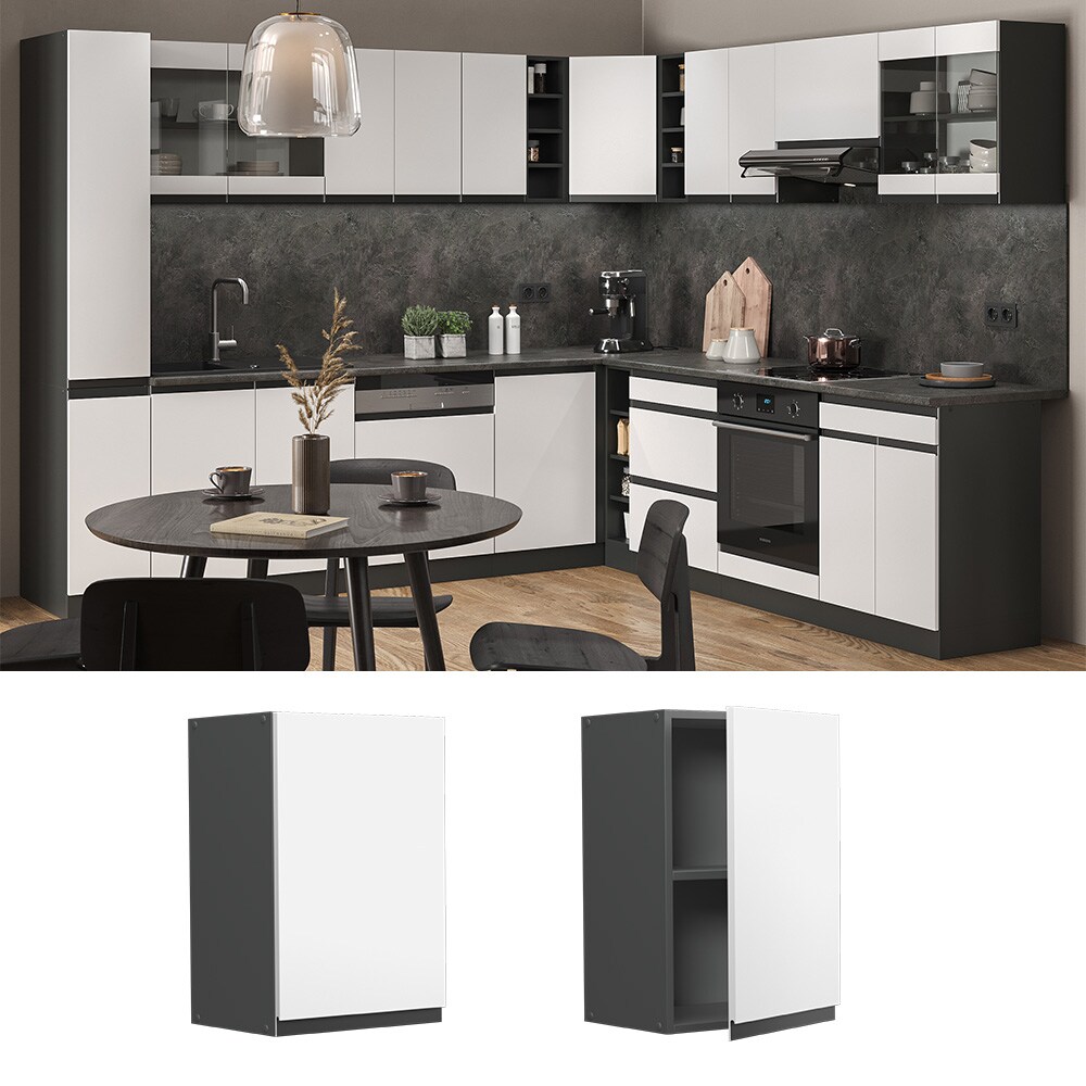 Vicco H&auml;ngeschrank K&uuml;chenschrank K&uuml;chenm&ouml;bel R-Line J-Shape Anthrazit Wei&szlig; 40 cm modern - Bild 1
