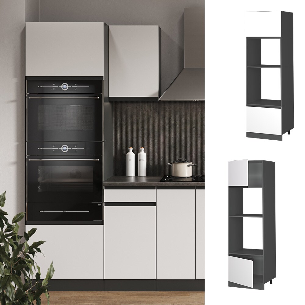 Vicco Mikrowellenschrank K&uuml;chenschrank K&uuml;chenm&ouml;bel R-Line J-Shape Anthrazit Wei&szlig; 60 cm modern - Bild 1