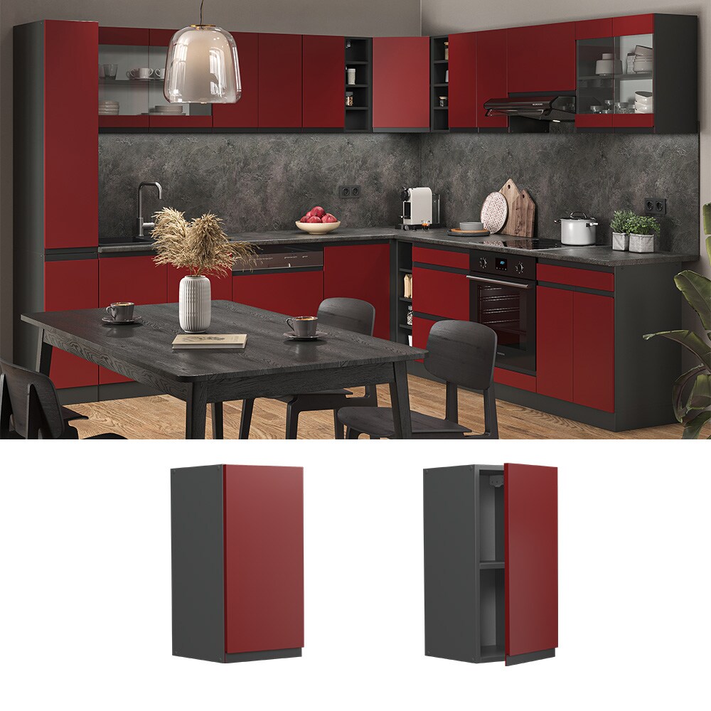 Vicco Hängeschrank Küchenschrank Küchenmöbel R-Line J-Shape Anthrazit Rot 30 cm modern