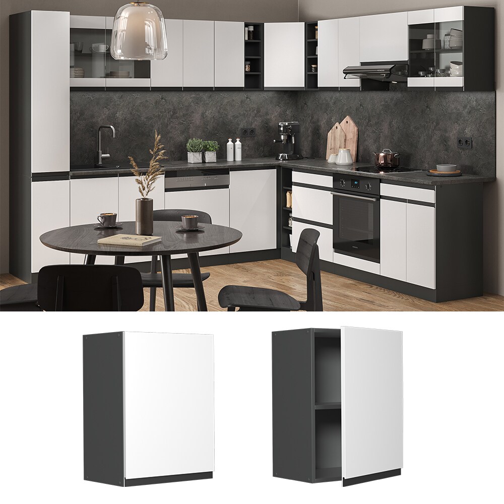 Vicco Hängeschrank Küchenschrank Küchenmöbel R-Line J-Shape Anthrazit Weiß 45 cm modern