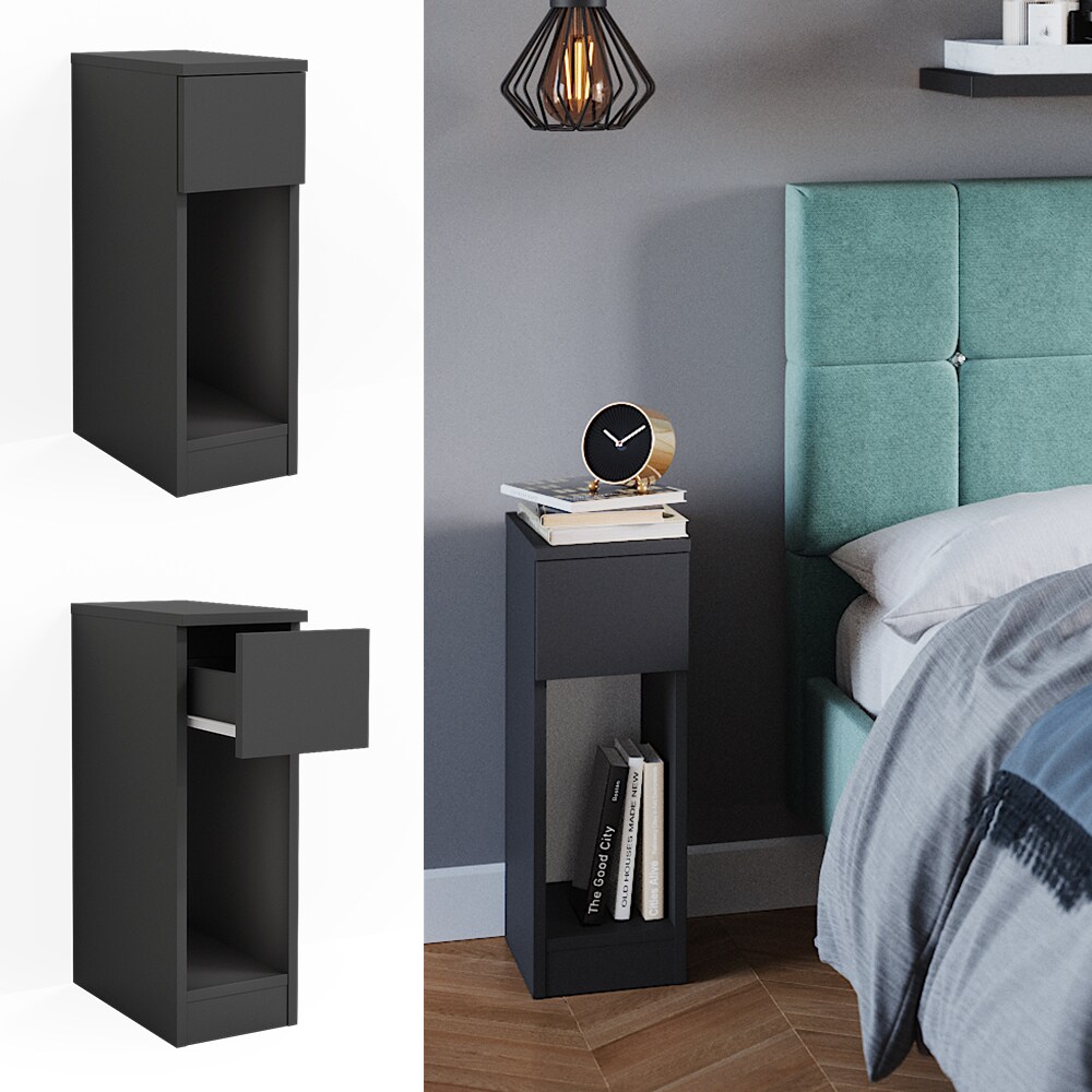 Vicco Nachttisch Enton schwarz, Schlafzimmerkommode 20x60 cm - Bild 1