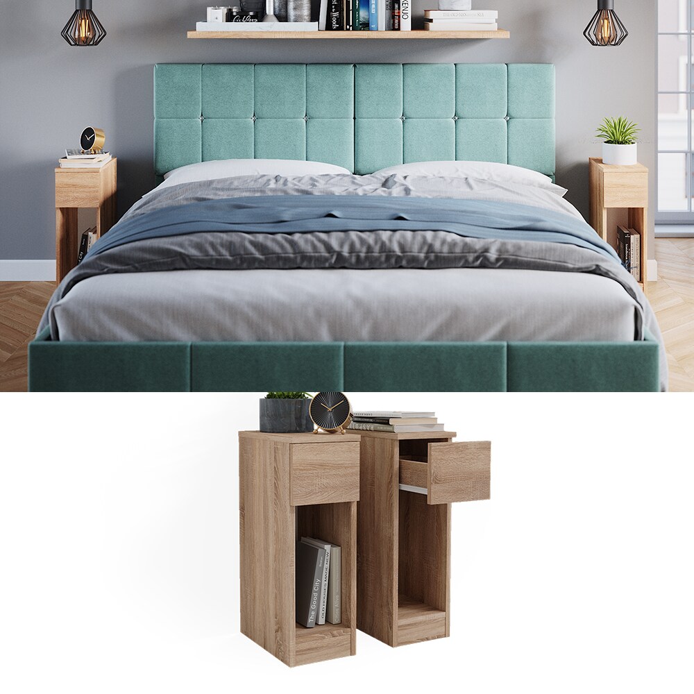 Vicco Nachttisch Enton sonoma, Schlafzimmerkommode 20x60 cm 2er Set - Bild 1