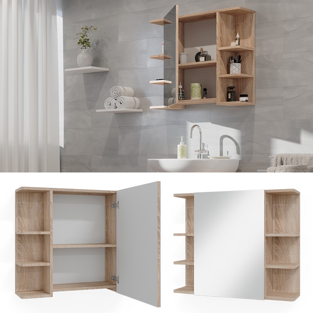 Vicco Spiegelschrank Badspiegel Wandspiegel Fynn Sonoma 80x64 cm modern Spiegel Badm&ouml;bel - Bild 1