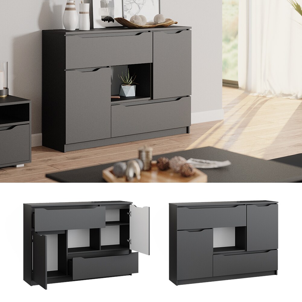Vicco Sideboard Kommode Mehrzweckschrank Ruben Anthrazit 120 cm 4 Schubladen Schrank