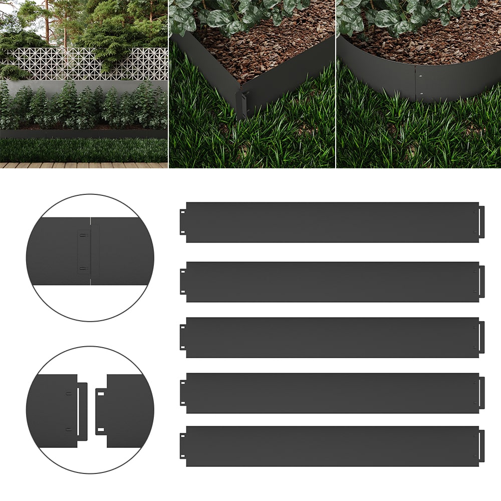 ok-living Rasenkante Metall 100x18cm L&auml;nge 5m H&ouml;he 14cm Beeteinfassung M&auml;hkante - Bild 1