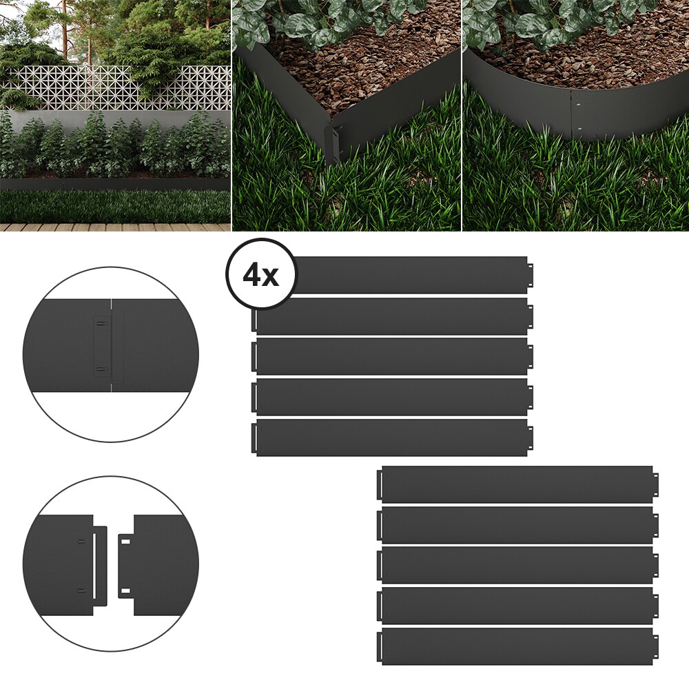 ok-living Rasenkante Metall 100x14cm L&auml;nge 40m H&ouml;he 14cm Beeteinfassung M&auml;hkante - Bild 1
