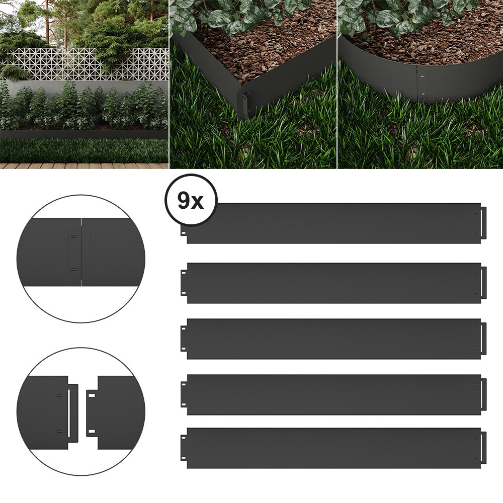 ok-living Rasenkante Metall 100x14cm L&auml;nge 45m H&ouml;he 14cm Beeteinfassung M&auml;hkante - Bild 1