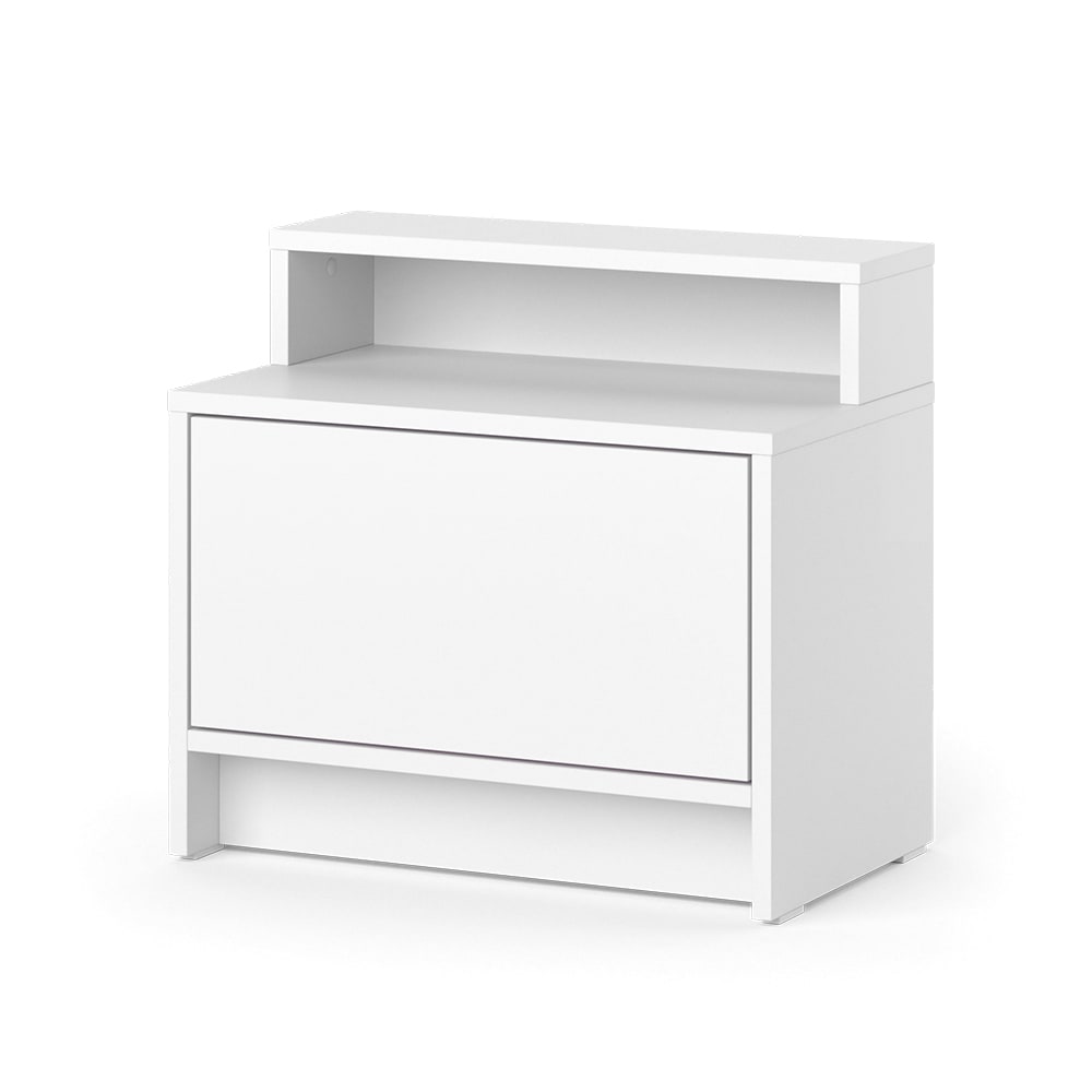 Vicco Nachtschrank Nara 50,2 x 46,4 cm, Wei&szlig;, klassischer Nachttisch mit Schublade - Bild 1