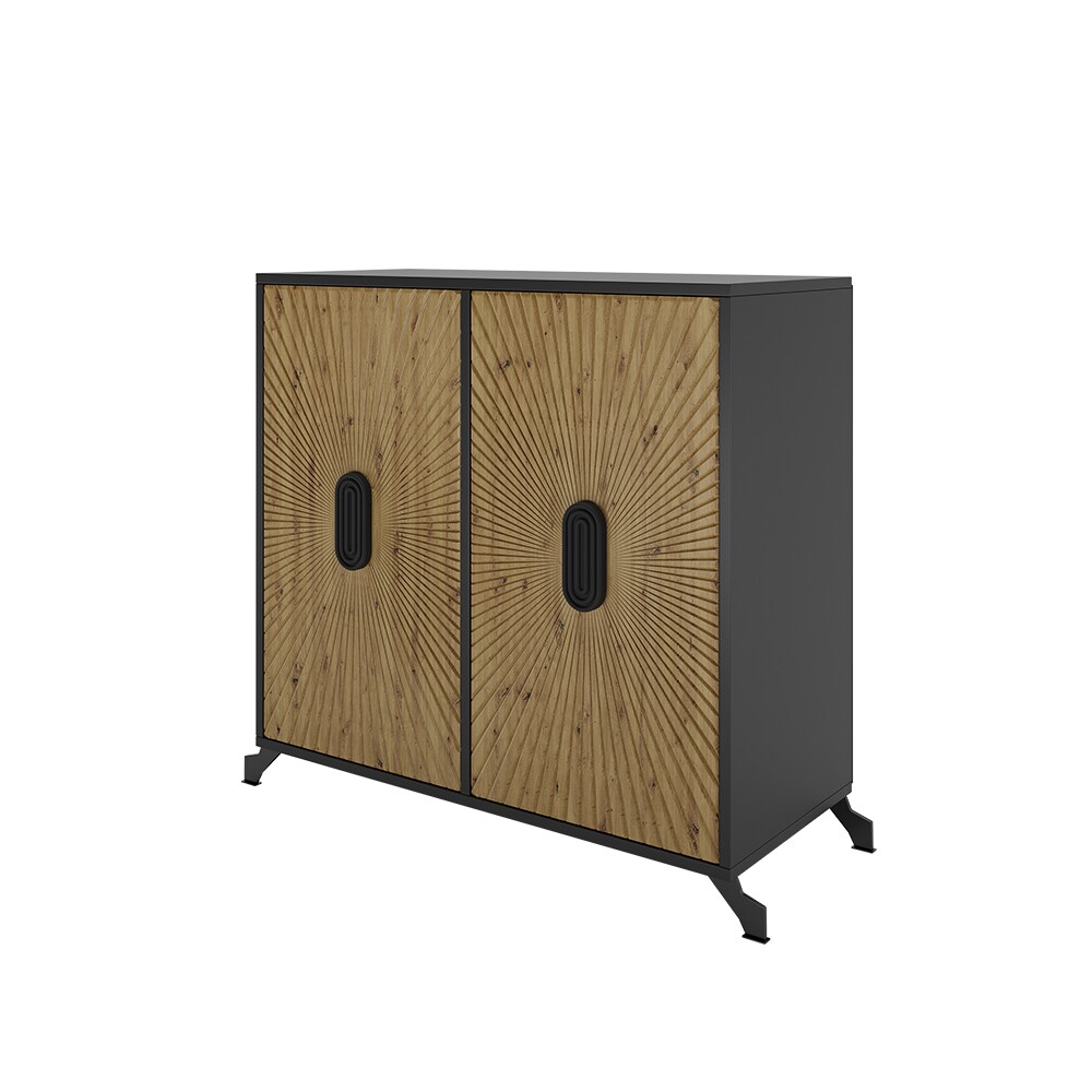 Vicco Kommode Marokko 94 x 90 cm, Anthrazit Artisan, Wohnzimmerschrank mit T&uuml;ren - Bild 1