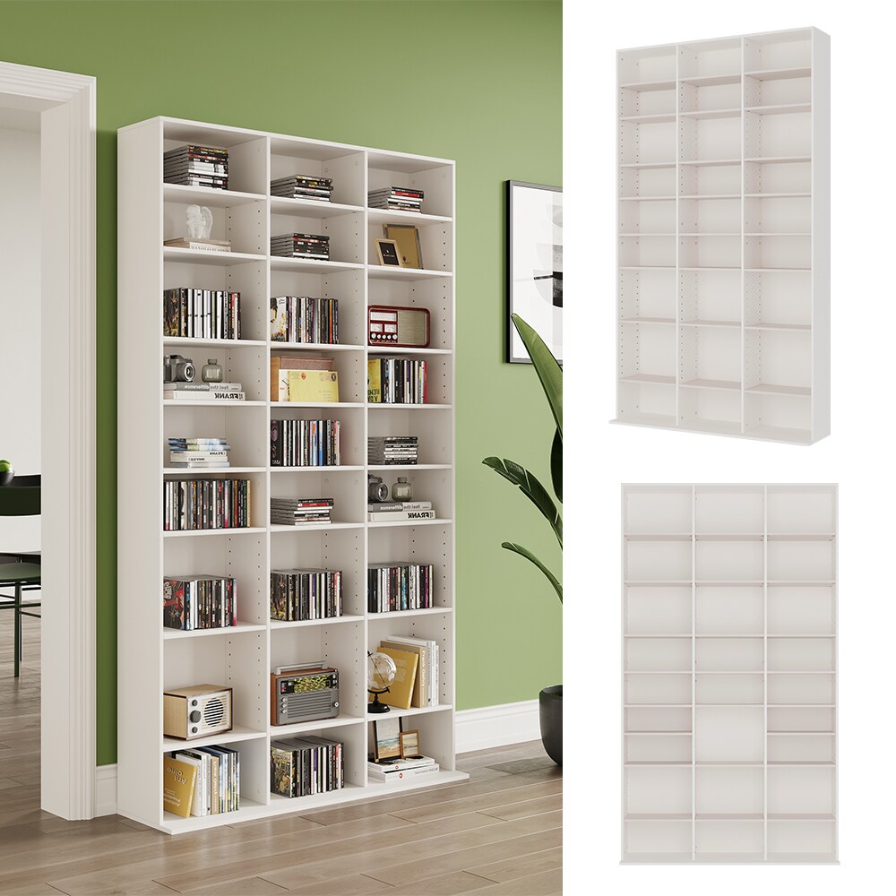 Vicco CD-Regal Anna, 102 x 178 cm, Wei&szlig;, Standregal mit 27 F&auml;chern f&uuml;r 1080 CDs - Bild 1