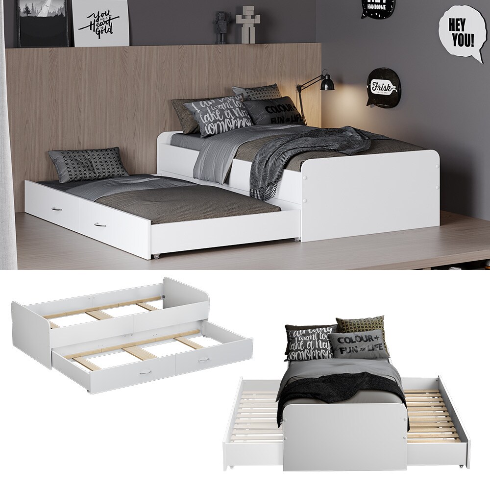 Oskar-Store Kojenbett Jasper 200 x 90 cm Weiß, mit Lattenrost, Funktionsbett, Gäste | 04066731274703