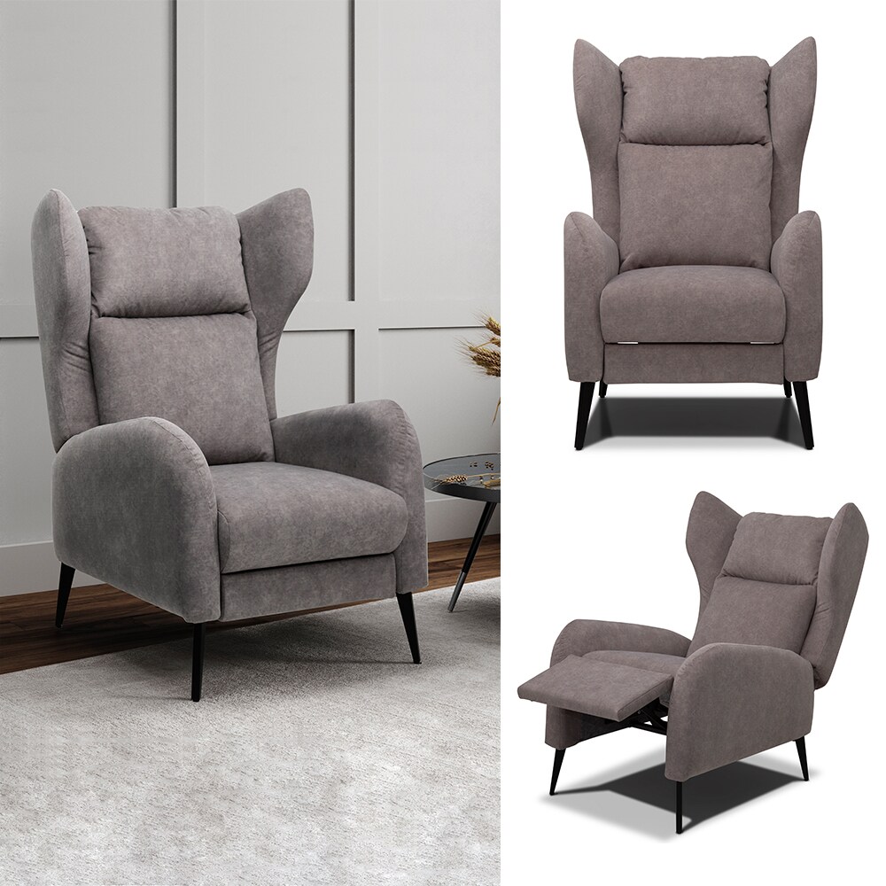 VitaliSpa Ohrensessel mit Liegefunktion Chelsea, Grau, Relaxsessel mit Fu&szlig;ablage - Bild 1