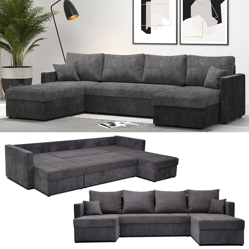 VitaliSpa Wohnlandschaft mit Schlaffunktion, moderne Schlafcouch mit Bettkasten - Bild 1