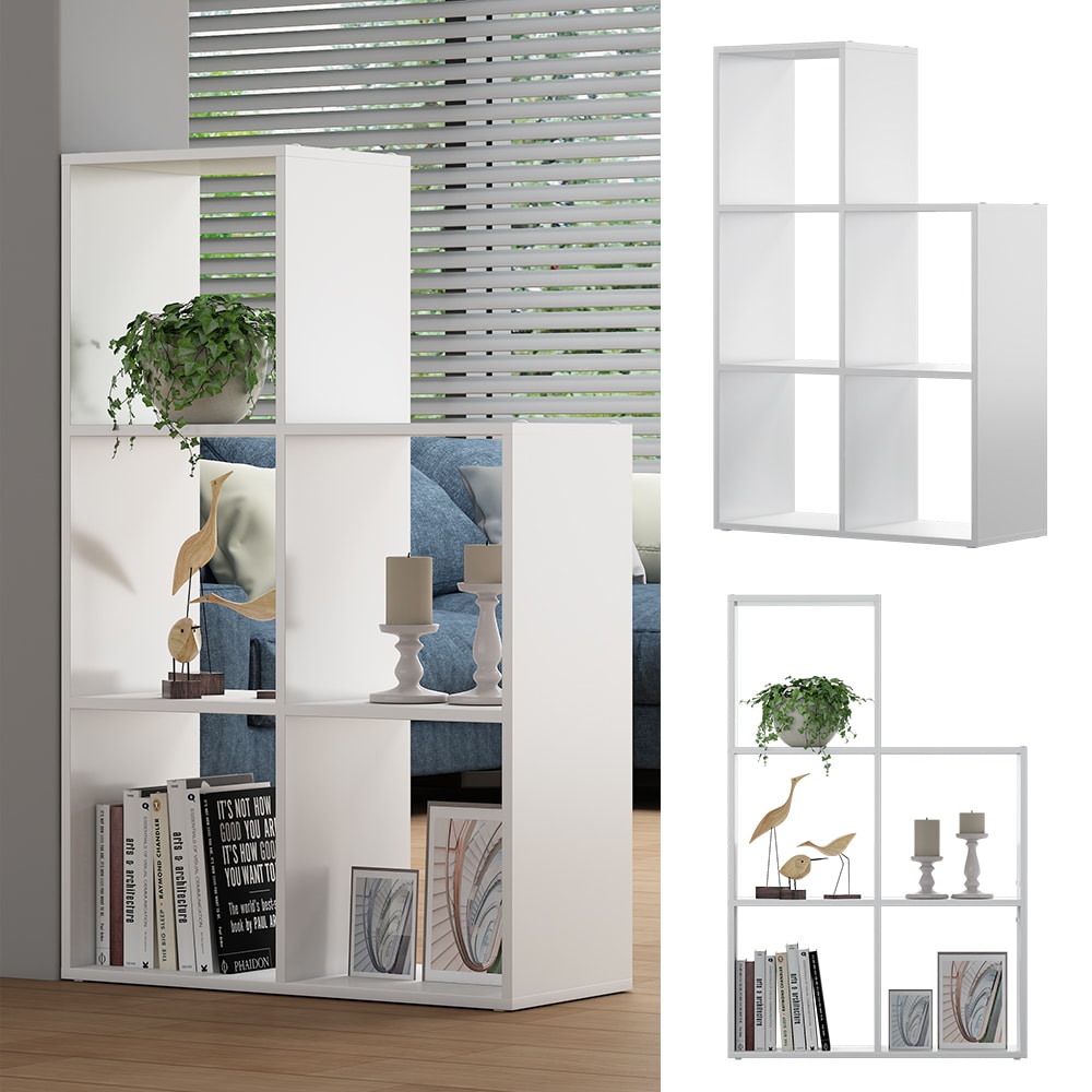 Vicco Treppenregal Aramis Wei&szlig;, 73 x 108 cm, Standregal mit 5 F&auml;cher - Bild 1