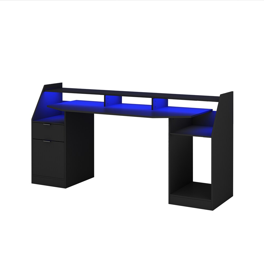 Vicco Gamingtisch Sonic 179,8 x 65,5 Schwarz mit LED, Computertisch - Bild 1