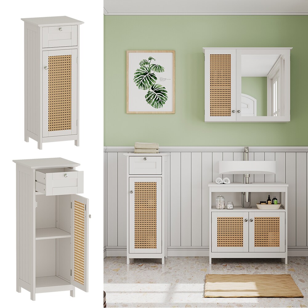 Vicco Midischrank Rosario 32 x 87 cm, Wei&szlig;, 1 T&uuml;r, 1 Schublade, Badezimmer, modern - Bild 1