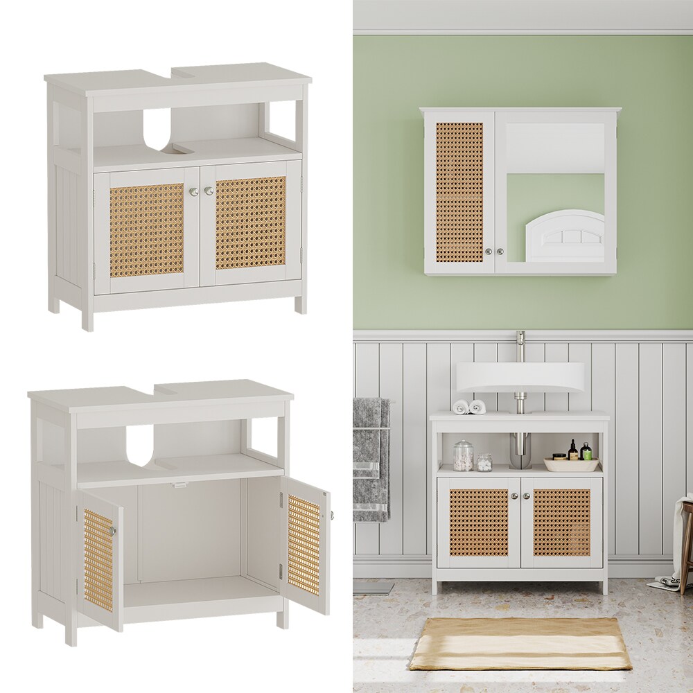 Vicco Waschtischunterschrank Rosario 60 x 60 cm, Wei&szlig;, 2 T&uuml;ren, 1 Ablage, Badezimmer, modern - Bild 1