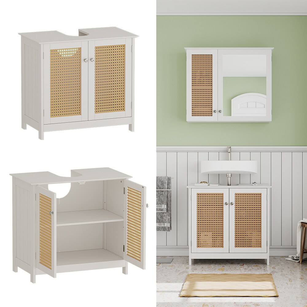 Vicco Waschtischunterschrank Rosario 60 x 58 cm, Weiß, 2 Türen, Badezimmer, modern | 04066731336760