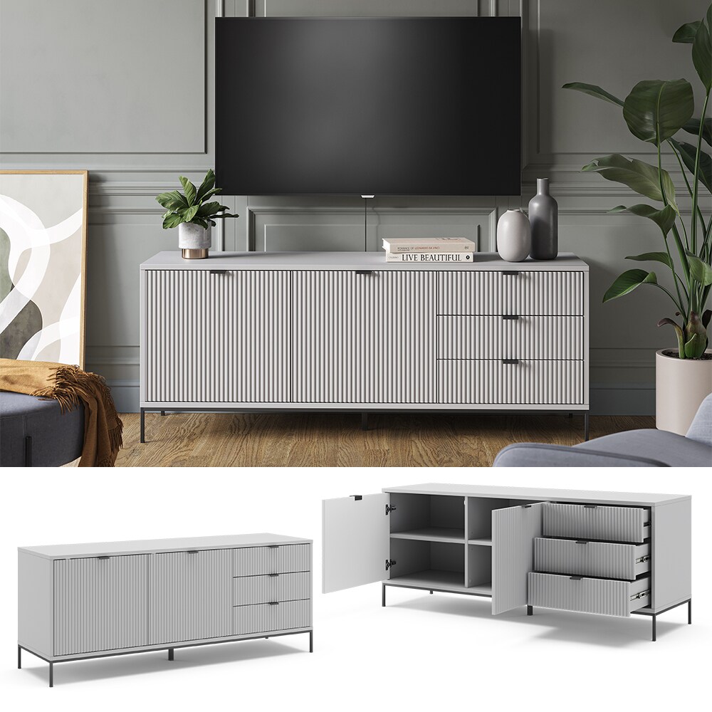 Vicco TV-Lowboard Eliza, Grau 150 x 42 cm, Fernsehtisch, Wohnzimmer, modern | 04066731274642