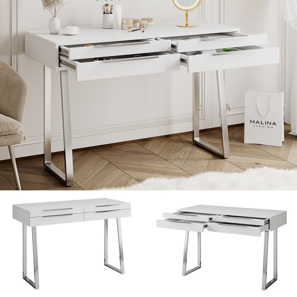 Oskar-Store Schminktisch Alexia Wei&szlig;, 120 x 50 cm, Frisiertisch, 4 Schubladen - Bild 1