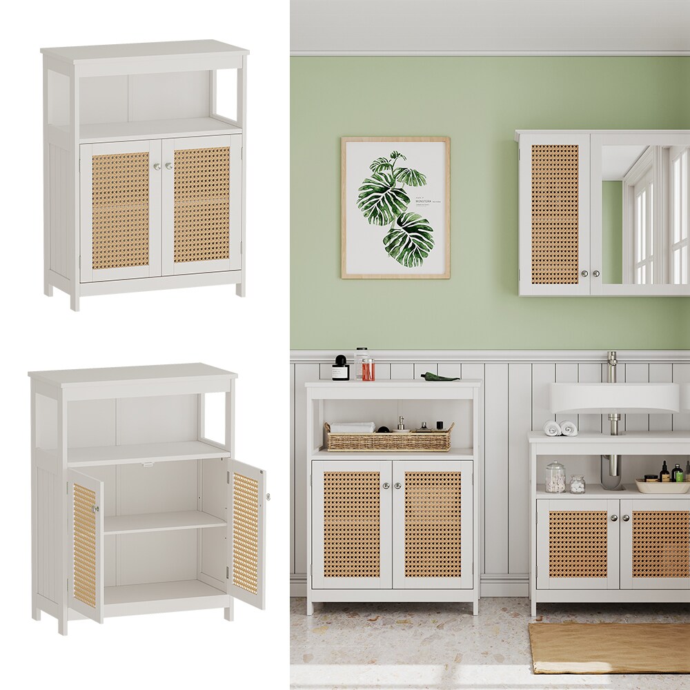 Vicco Sideboard Rosario 60 x 80 cm, Wei&szlig;, mit 2 T&uuml;ren und Ablage, Badezimmer, modern - Bild 1