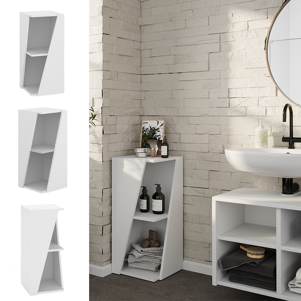 Vicco Badregal Benno, 31,6 x 70,5 cm, Wei&szlig;, 3 Ablagen, schmal, modern, Badezimmer - Bild 1