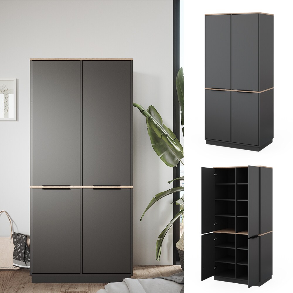 Vicco Schrank Betti 82 x 179 cm, Anthrazit Sonoma, 4-türig, Schlafzimmer | 04066731326372