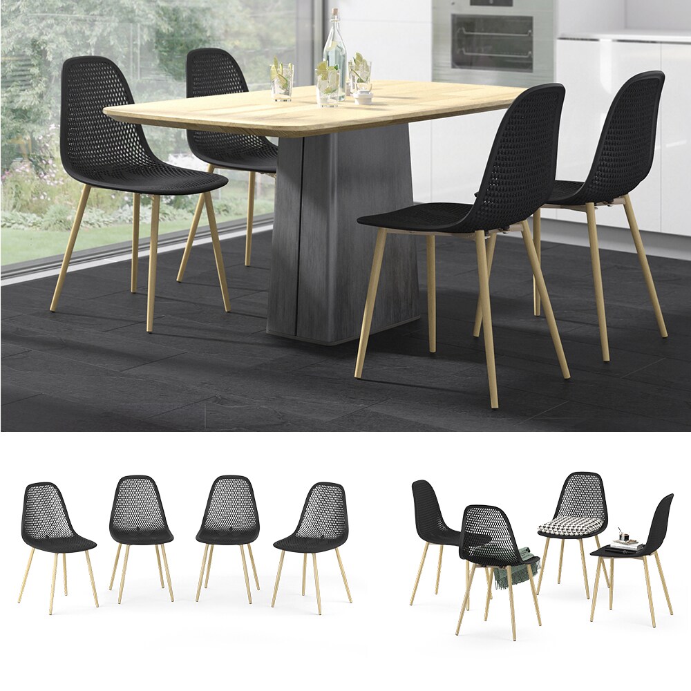 Vicco Esszimmerstuhl K&uuml;chenstuhl Terrassenstuhl Joko Schwarz modern 4er Set Balkonstuhl Sitzschale Stuhl - Bild 1