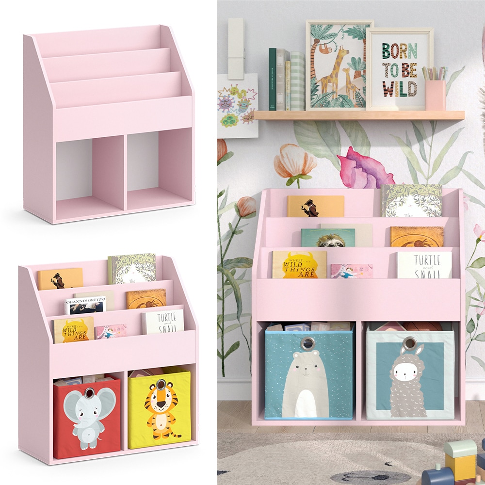 Vicco Kinderbücherregal Luigi 72 x 79 cm, Rosa, Kinderzimmerregal, offene Fächer | 04066731335763