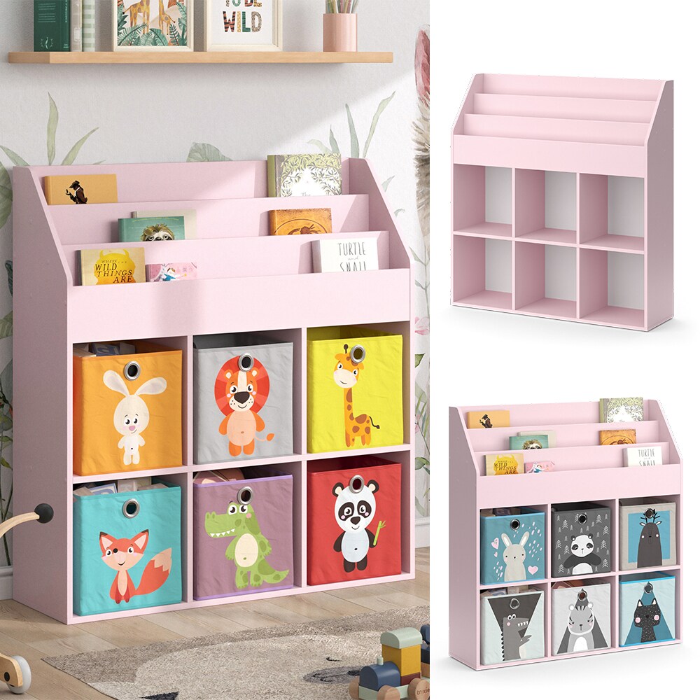 Vicco Kinderbücherregal Luigi 107 x 114 cm, Rosa, Kinderzimmerregal, offene Fächer | 04066731335862